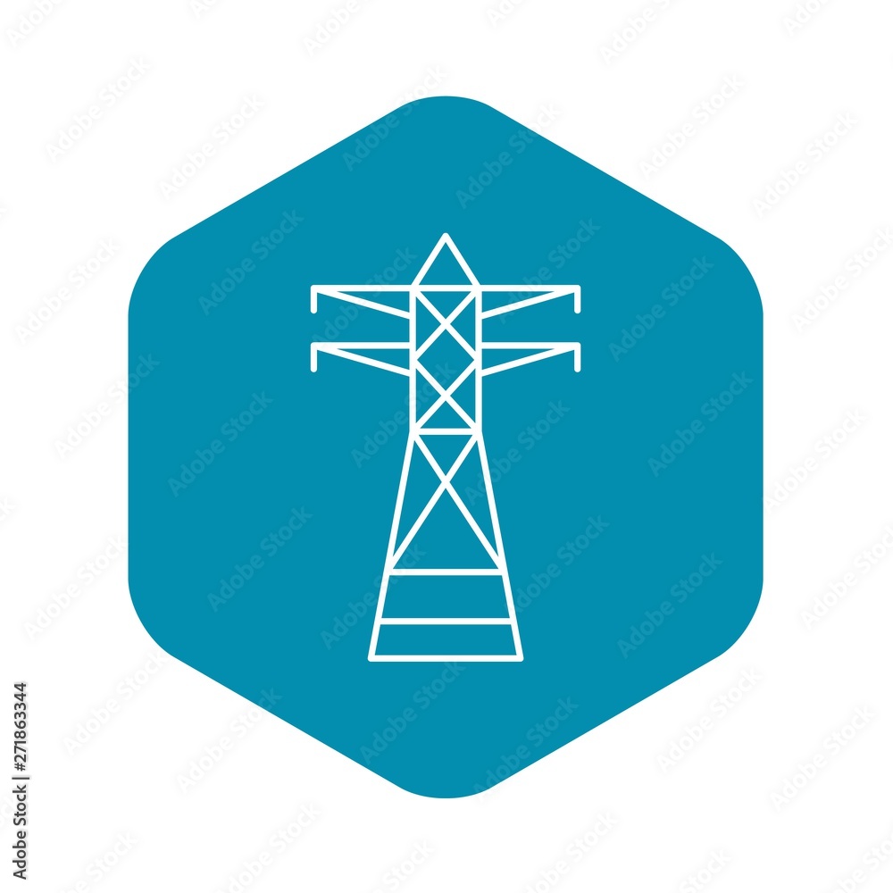 Telephone electric tower icon. Outline telephone electric tower vector icon for web design isolated on white background