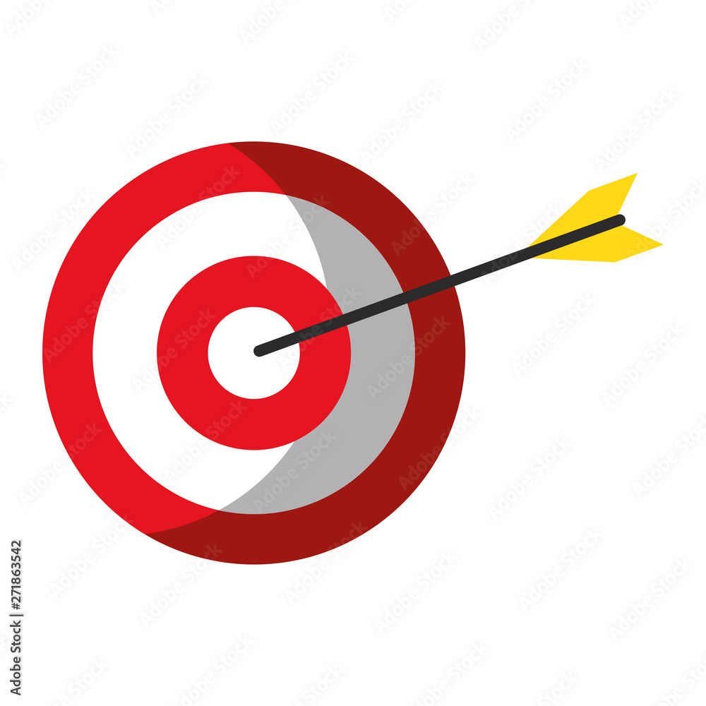 Target dartboard with arrow symbol isolated