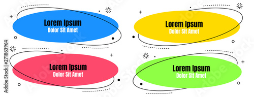 Set abstract colorful liquid geometric for banner, card, brochure. Isolated waves. Template for your text. Vector illustration