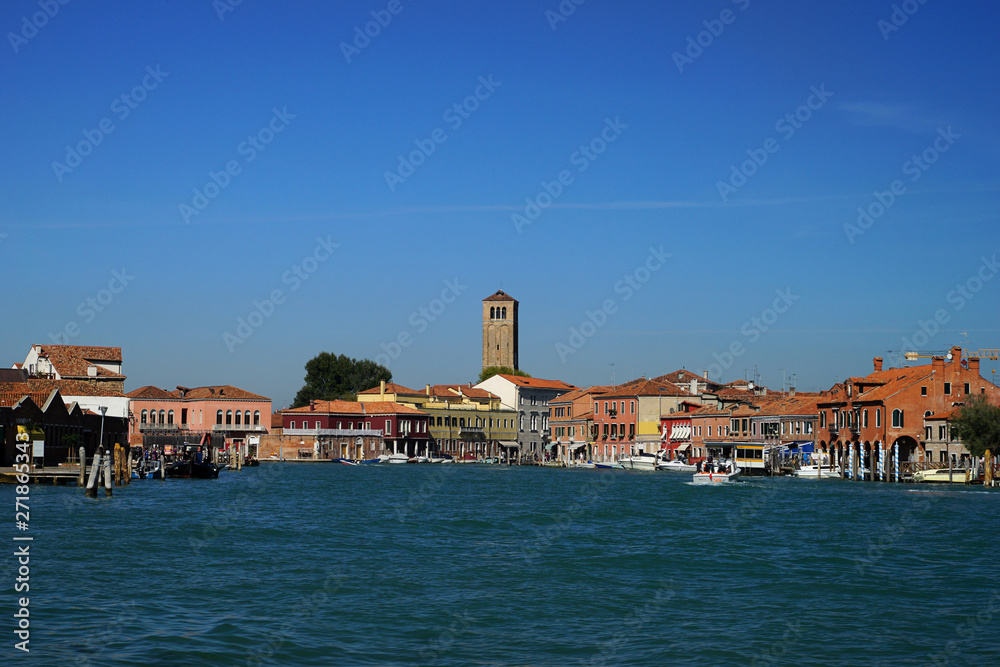 A view of Murano island, Venice, Italy from the water