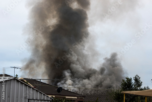 Residential home in Taylors Hill, Melbourne goes up in flames this morning.