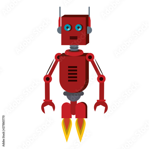 Robot funny character cartoon isolated