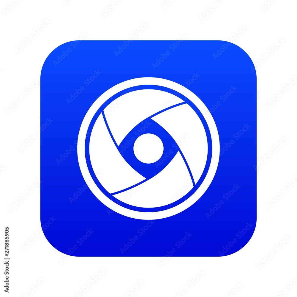 Camera lens icon digital blue for any design isolated on white vector illustration Camera lens icon digital blue for any design isolated on white vector illustration