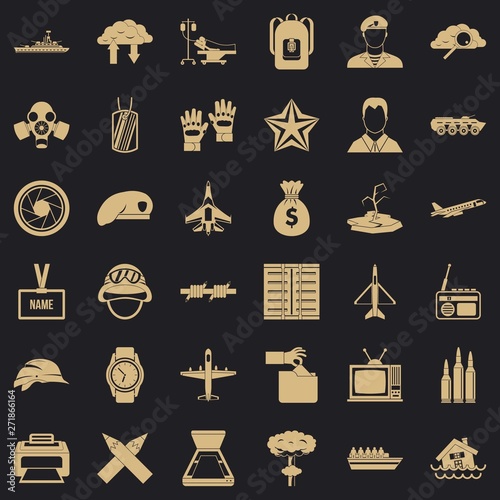 Detachment icons set. Simple set of 36 detachment vector icons for web for any design