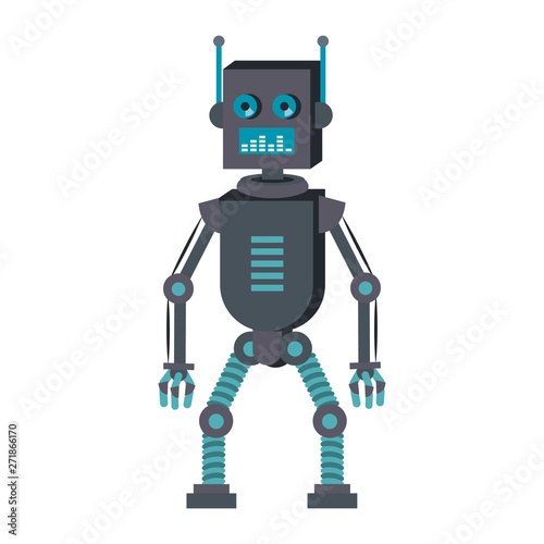 Robot funny character cartoon isolated