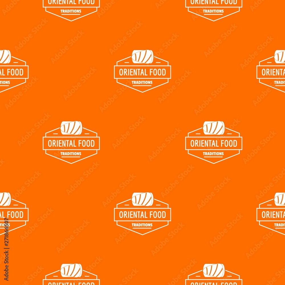 Oriental food pattern vector orange for any web design best