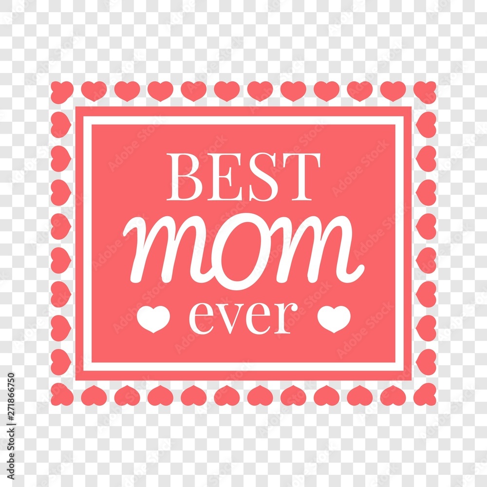 Best mom card icon. Cartoon illustration of Best mom card vector icon for web design