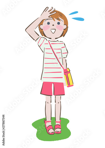 熱中症 太陽の日差しを遮る少女 イラスト Stock イラスト Adobe Stock 熱中症 太陽の日差しを遮る少女 イラスト Stock イラスト Adobe Stock