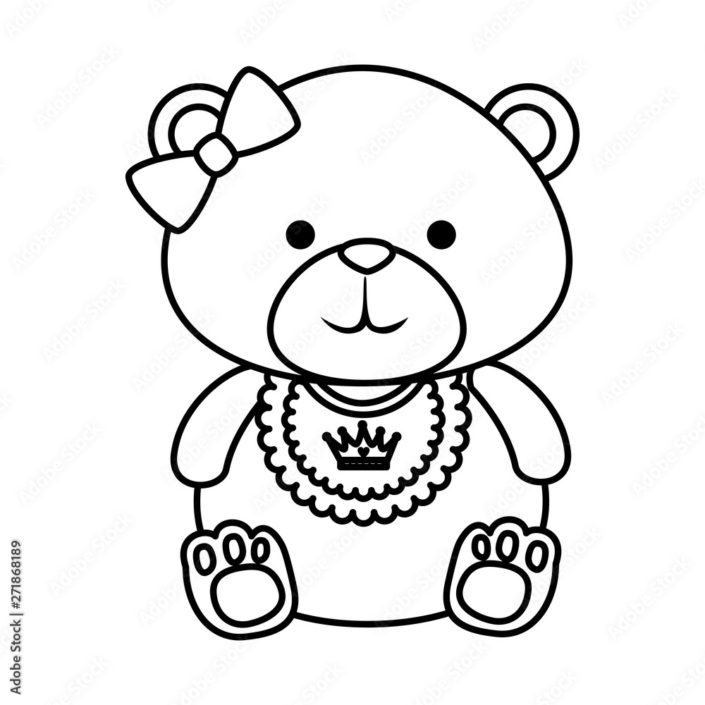 Obraz premium cute bear teddy female with bows