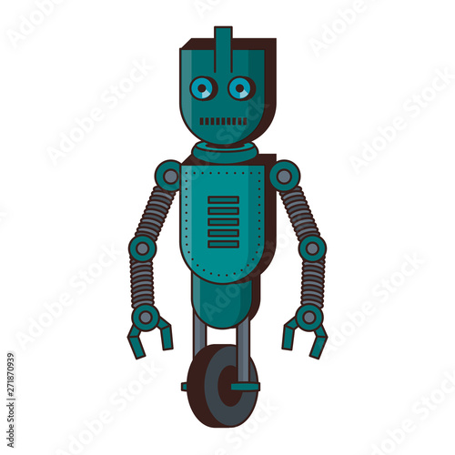 Robot funny character cartoon isolated
