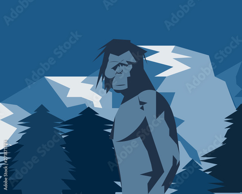 The legendary Yeti, Bigfoot, Sasquatch in the Himalayas. 