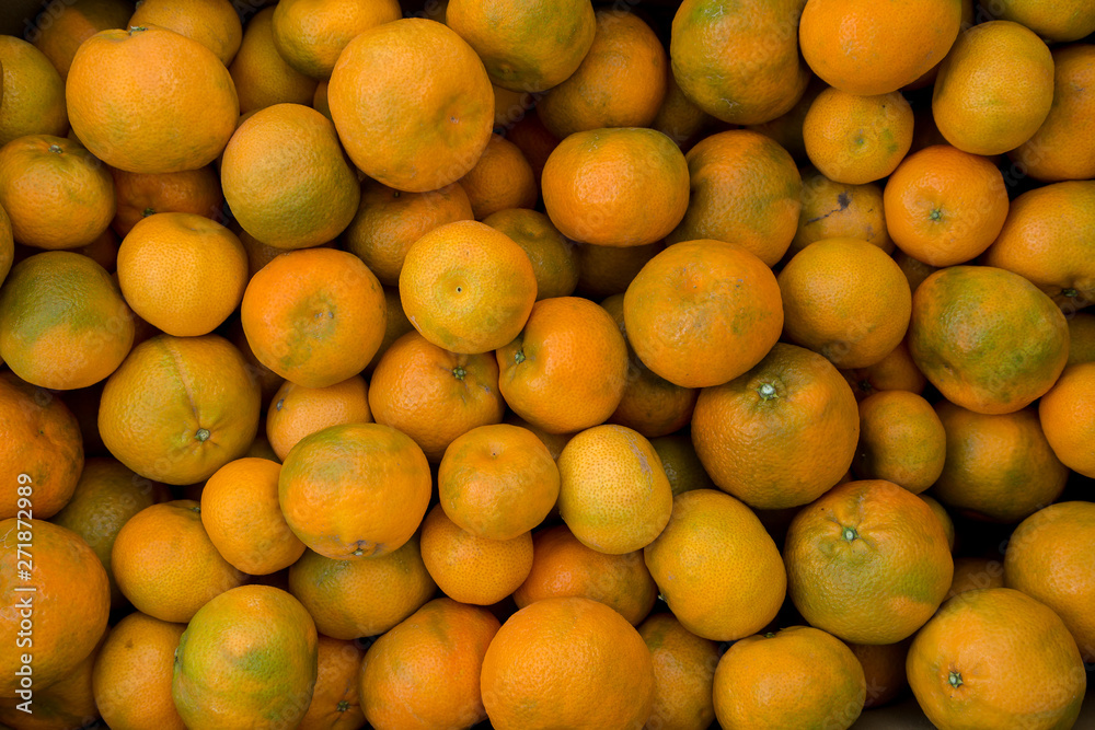 Grupo de mandarinas después de la cosecha