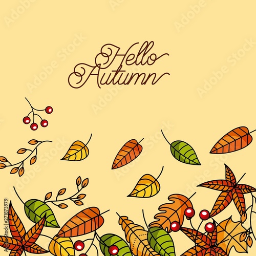 hello autumn season greeting card