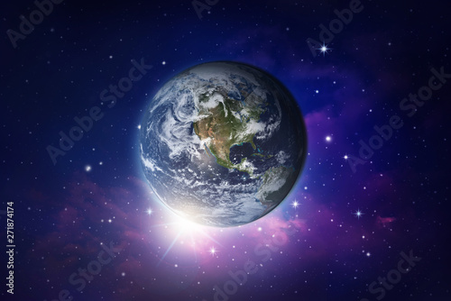 Fototapeta Naklejka Na Ścianę i Meble -  View of the earth from the cosmos.