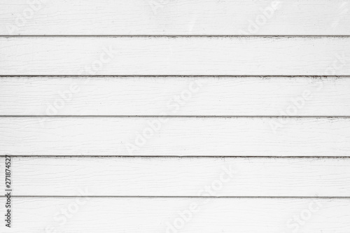 Empty white plank panel wood wall surface texture for background or decoration design