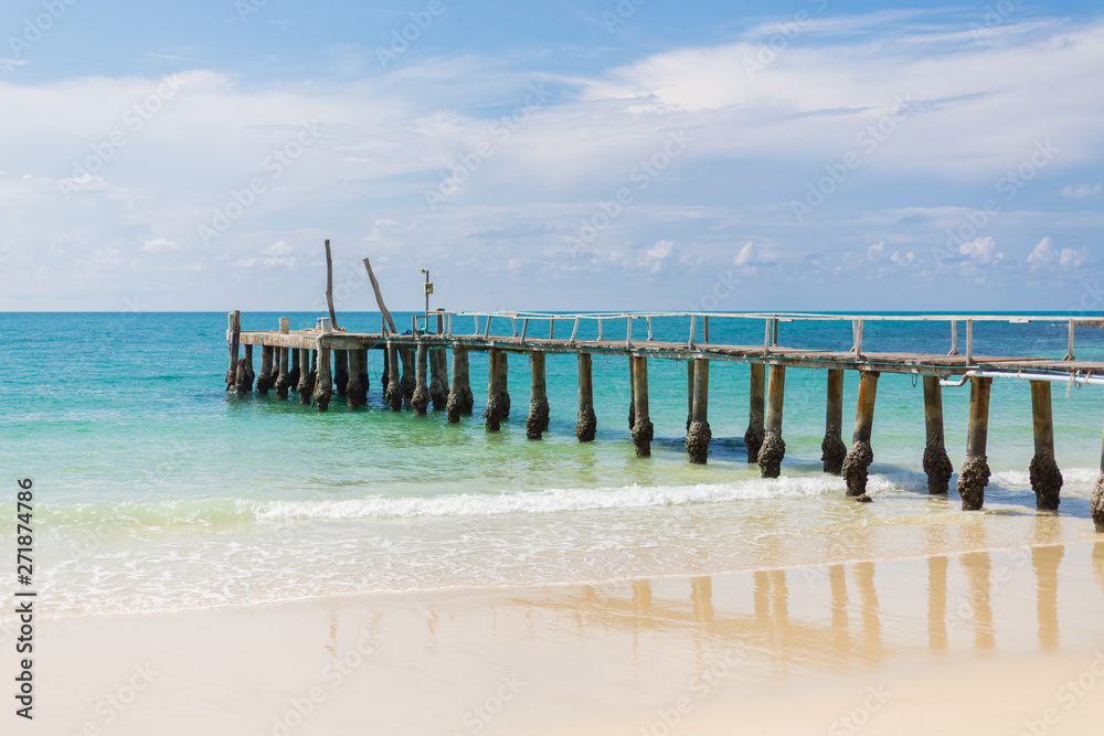 Wooden bridge in summer background with beautiful landscape view from samet island in Thailand. Wooden bridge in summer background with beautiful landscape view from samet island in Thailand.