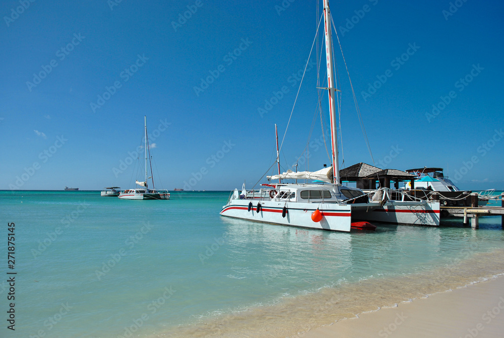 Sail boat in the beach of Aruba