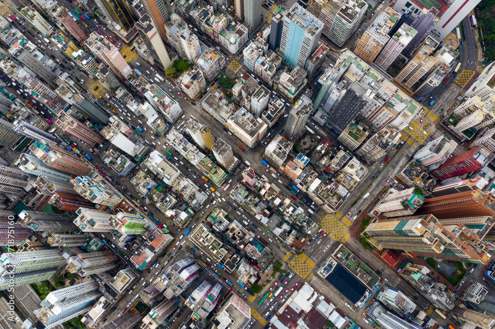  Aerial view of Hong Kong city