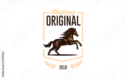 Horse image in classic minimal style. 