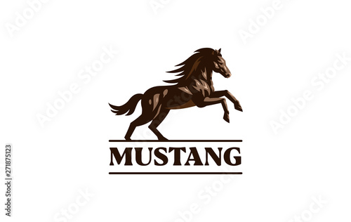 Horse image in classic minimal style. 