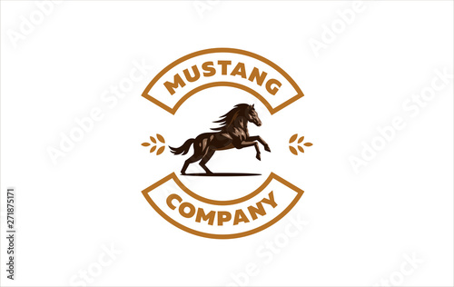 Horse image in classic minimal style. 
