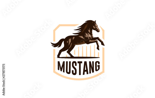 Horse image in classic minimal style. 