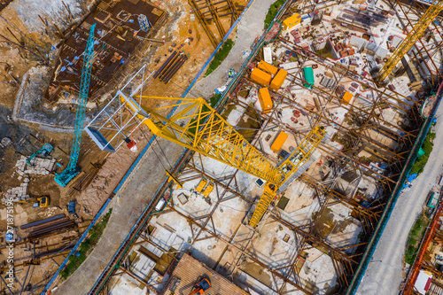 Top view of Hong Kong construction site