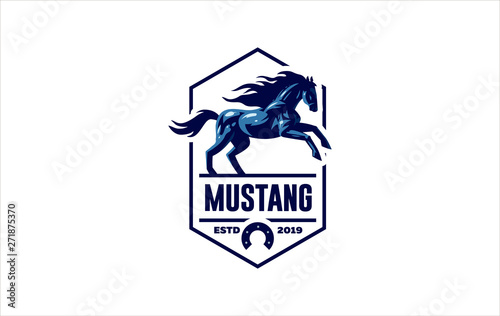 Horse image in classic minimal style. 