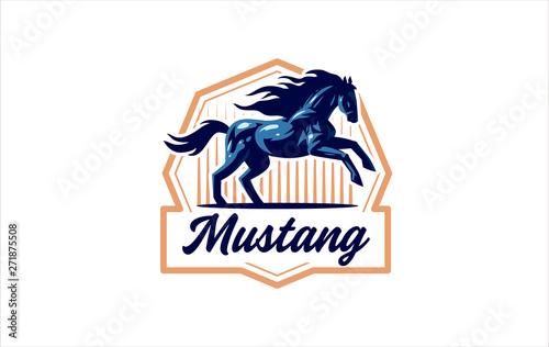 Horse image in classic minimal style. 