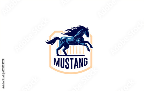 Horse image in classic minimal style. 