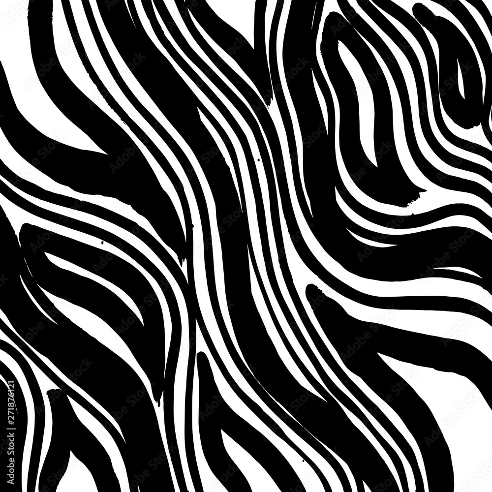 Brush grunge pattern. White and black vector.