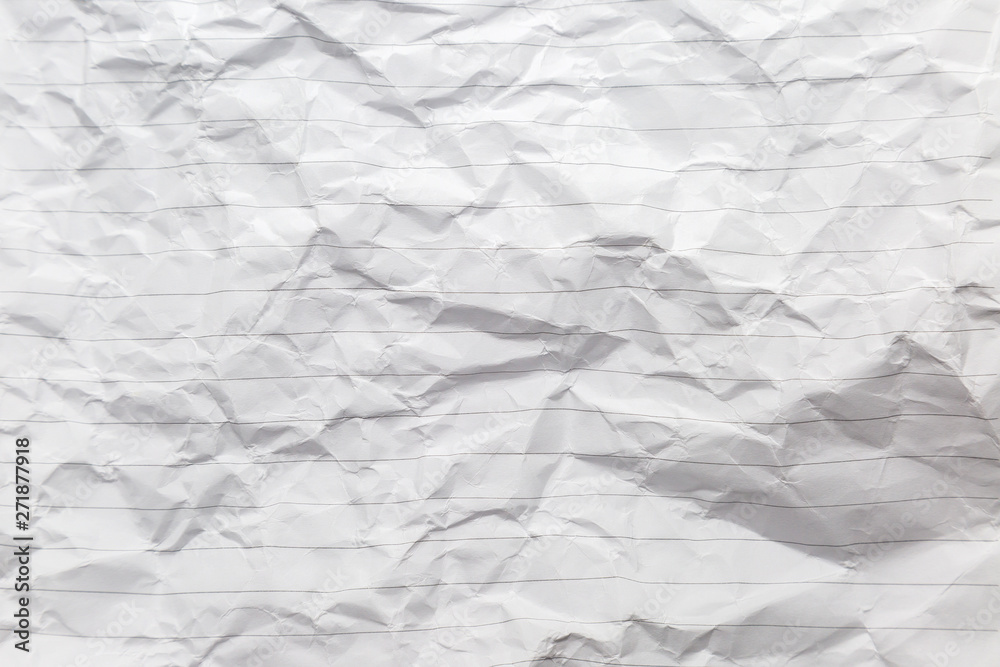 Naklejka premium crumpled of white blank paper with line