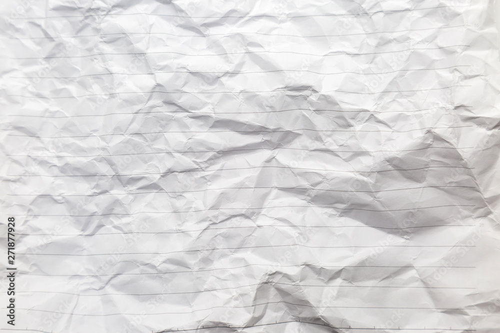 crumpled of white blank paper with line crumpled of white blank paper with line