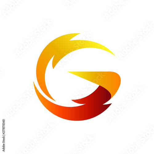 thunder initial/letter g logo design