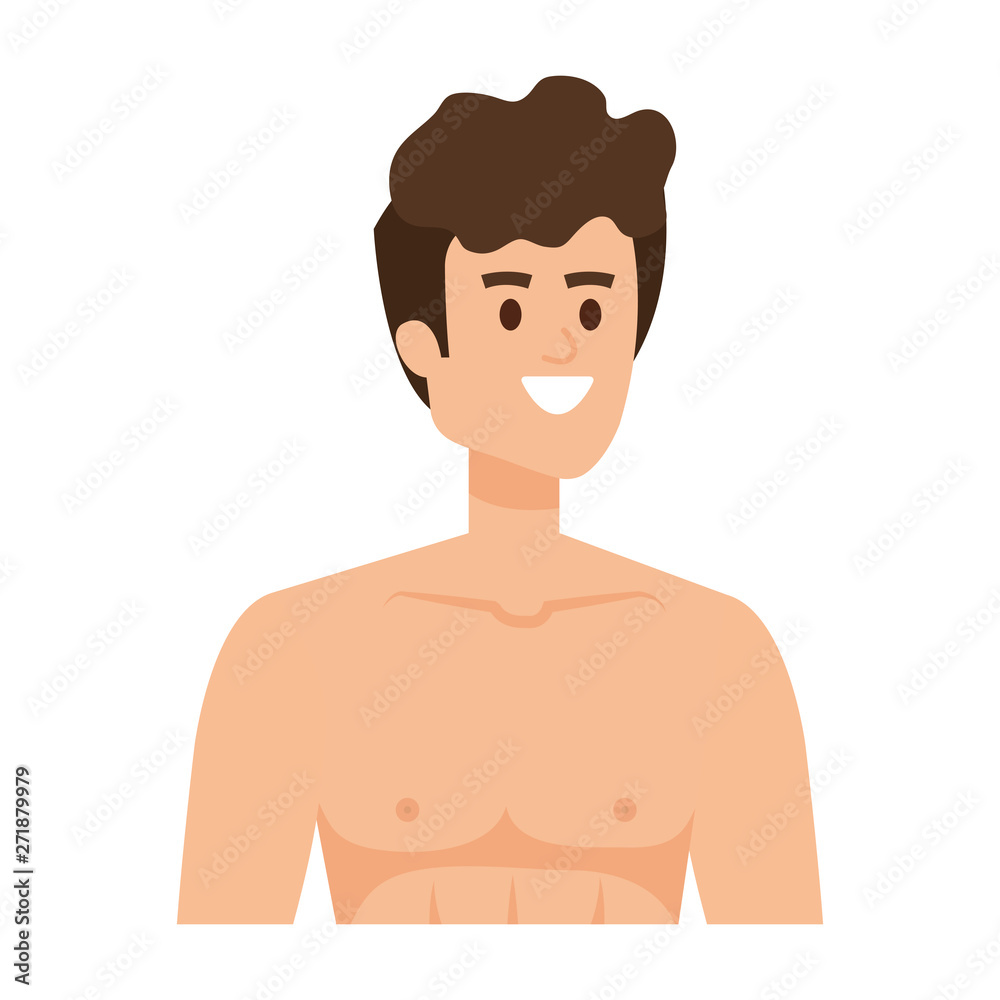 Fototapeta premium young man shirtless avatar character