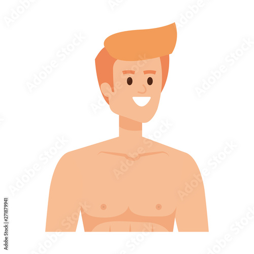 young man shirtless avatar character