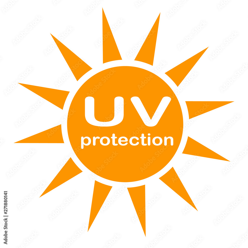 uv protection logo and icon on white background. flat style. UV radiation icon for your web site design, logo, app, UI. ultraviolet symbol. sun protection sign.