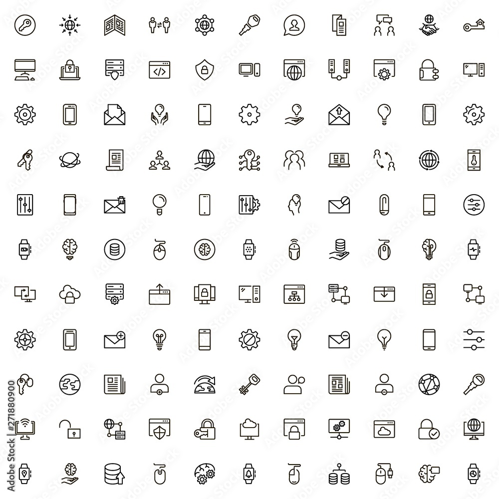 Software line icon set.