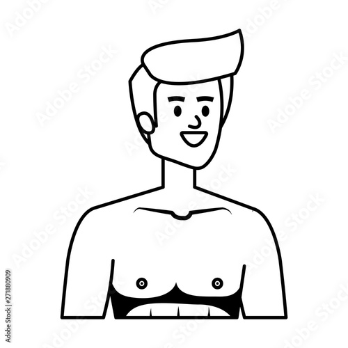 young man shirtless avatar character