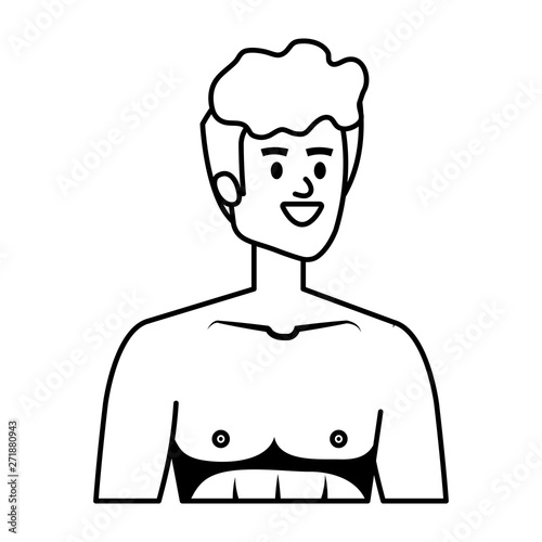 young man shirtless avatar character