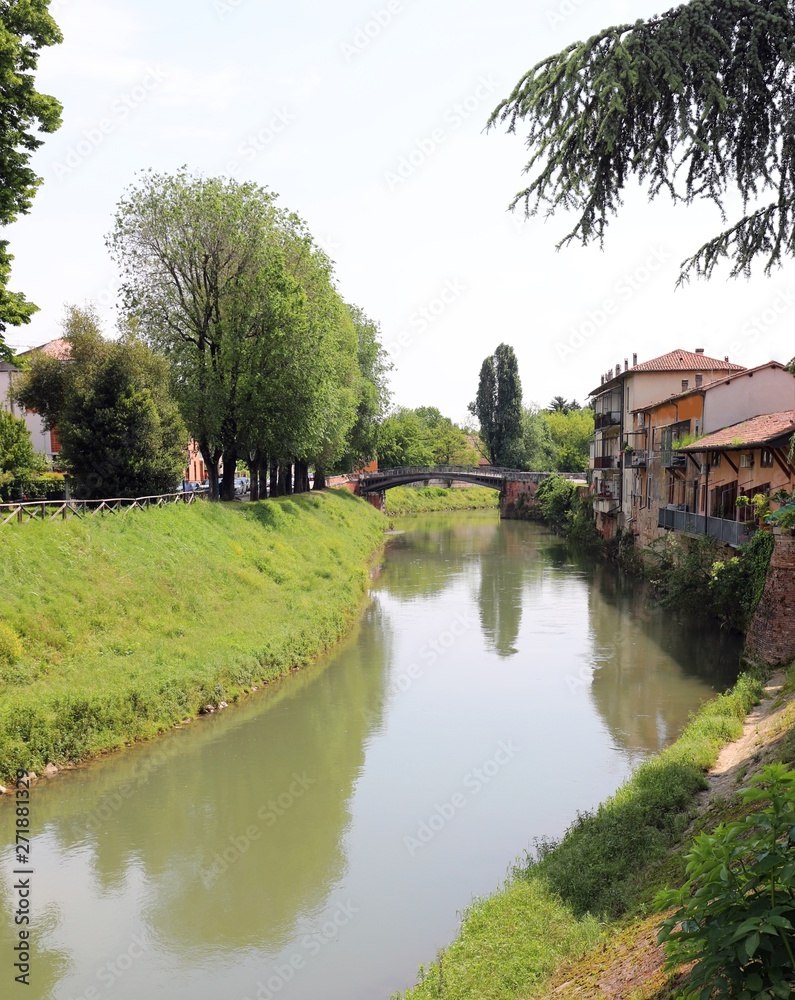 Bacchiglione river in Vicenza Town in Northern Italy
