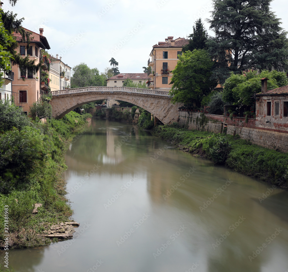 river called Retrone in Vicenza and the ancient Bridge