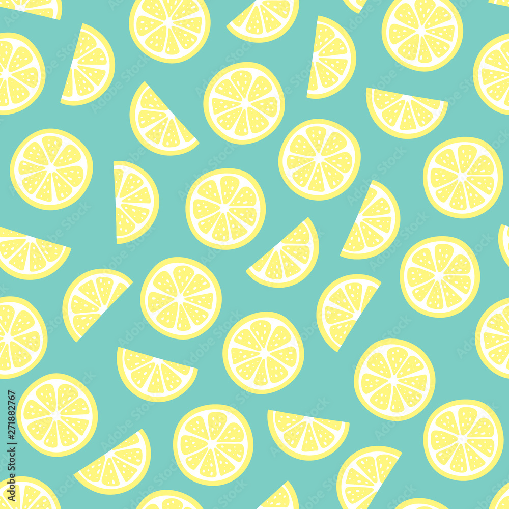 vector seamless pattern with lemon slices