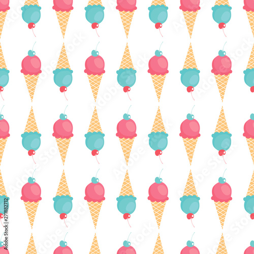 vector seamless pattern with ice-cream