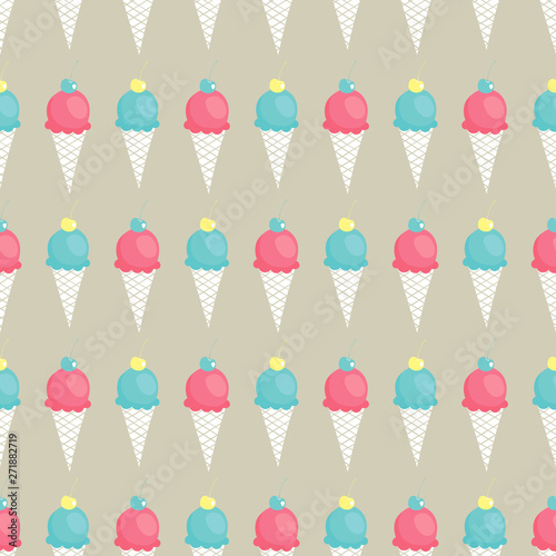 vector seamless pattern with ice-cream