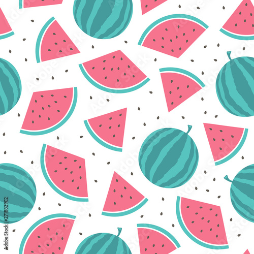 vector seamless pattern with watermelon