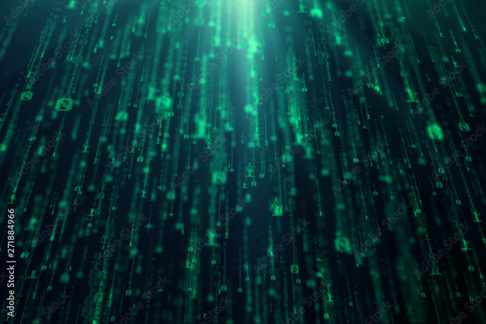 Data rain with light Data rain with light
