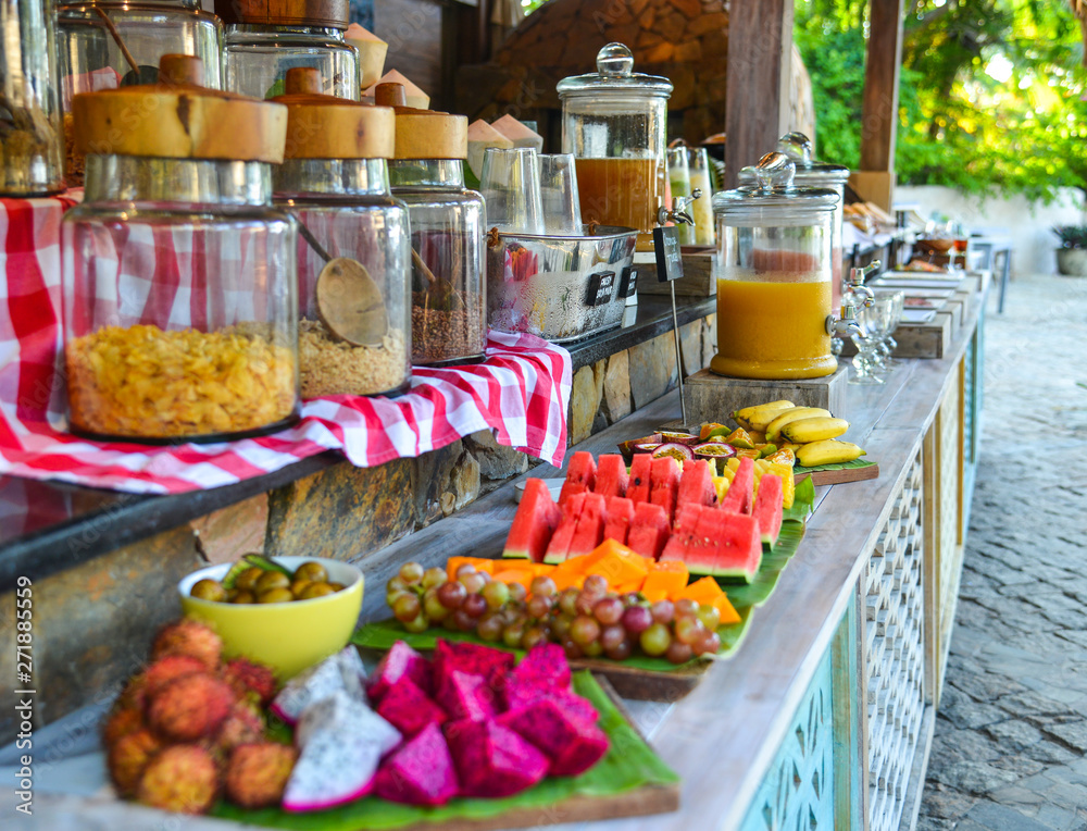 Breakfast buffet at luxury resort Breakfast buffet at luxury resort