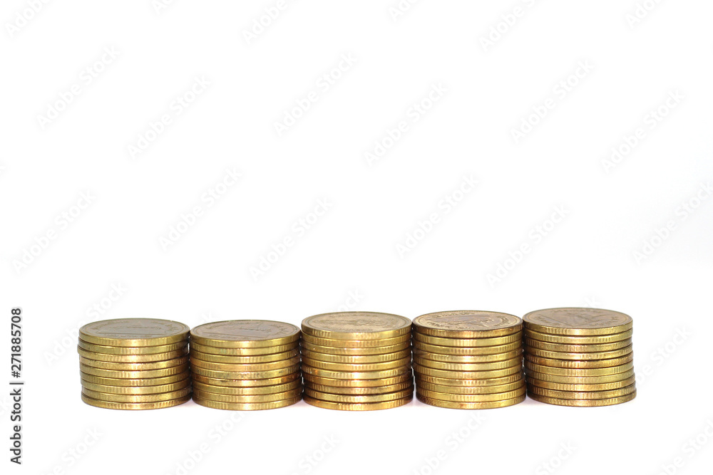 Gold coin pile isolated on white background Gold coin pile isolated on white background
