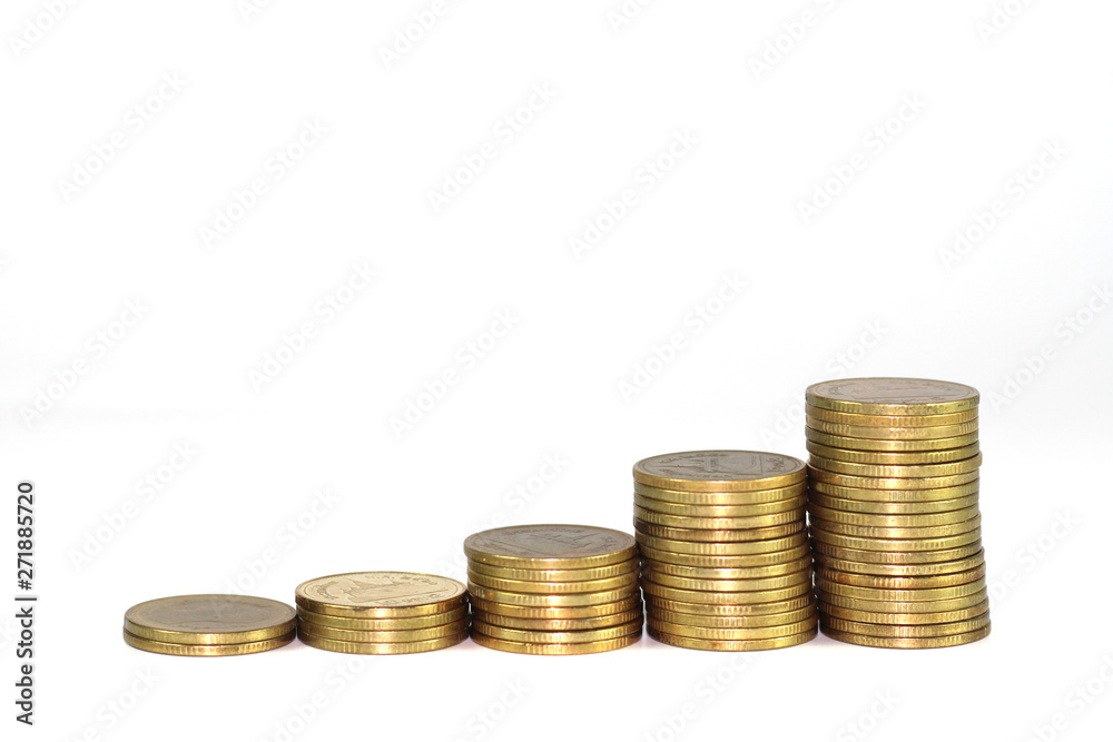 Gold coin pile isolated on white background Gold coin pile isolated on white background